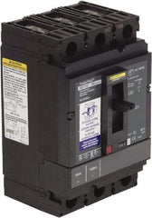 Square D - 100 Amp, 250 VDC, 600 VAC, 3 Pole, Panel Mount Molded Case Circuit Breaker - Thermal Magnetic Trip, 14 kA at 600 VAC Breaking Capacity, 14-3/0 AWG, 110.8mm Deep x 162.6mm High x 104.7mm Wide - USA Tool & Supply