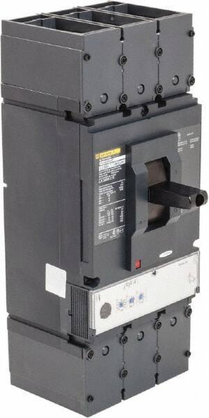 Square D - 600 Amp, 600 VAC, 3 Pole, Panel Mount Molded Case Circuit Breaker - Electronic Trip, Multiple Breaking Capacity Ratings, 2 AWG - USA Tool & Supply