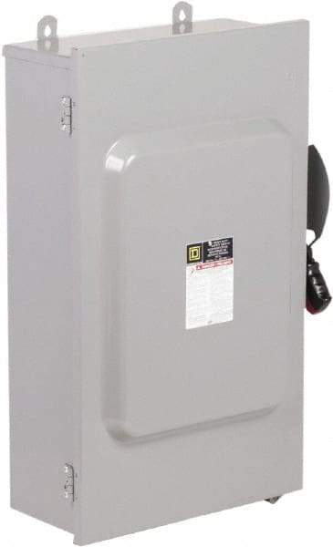 Square D - 200 Amp, 600 VAC/VDC, 3 Pole Nonfused Safety Switch - NEMA 12 & 3R, 50 hp at 600 VAC, 50 hp at 600 VDC (Single Phase), 150 hp at 600 VAC, 50 hp at 600 VDC (Triple Phase) - USA Tool & Supply
