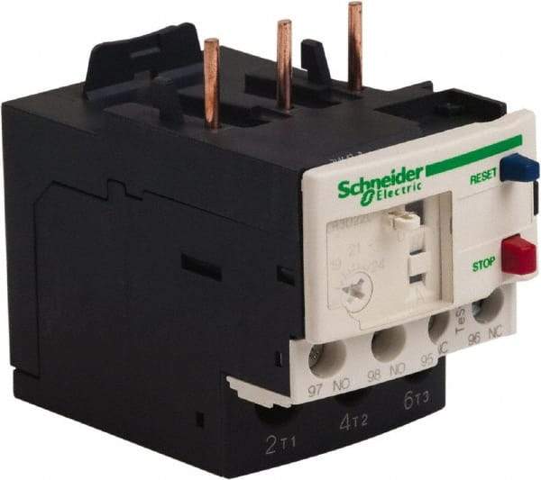 Schneider Electric - 3 Pole, NEMA Size 0-1, 16 to 24 Amp, 690 VAC, Thermal NEMA Overload Relay - Trip Class 20, For Use with LC1D18, LC1D25, LC1D32 and LC1D38 - USA Tool & Supply