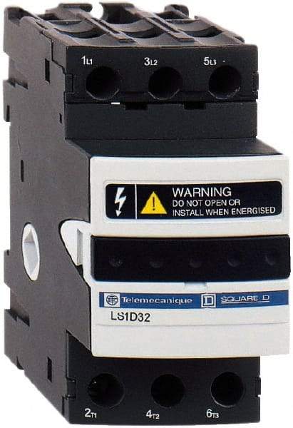 Schneider Electric - 3 Pole, 690 Volt, 25 Amp, DIN Rail Mount Fuse Holder - Compatible with 38mm Long x 45mm Wide and 10mm Diameter Fuse - USA Tool & Supply