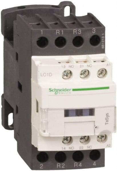 Schneider Electric - 4 Pole, 240 Coil VAC at 50/60 Hz, 20 Amp at 440 VAC, Nonreversible IEC Contactor - Bureau Veritas, CCC, CSA, CSA C22.2 No. 14, DNV, EN/IEC 60947-4-1, EN/IEC 60947-5-1, GL, GOST, LROS, RINA, RoHS Compliant, UL 508, UL Listed - USA Tool & Supply