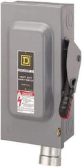 Square D - 60 Amp, 600 VAC, 3 Pole Fused Safety Switch - NEMA 1, 50 hp at 600 VAC (Triple Phase) - USA Tool & Supply