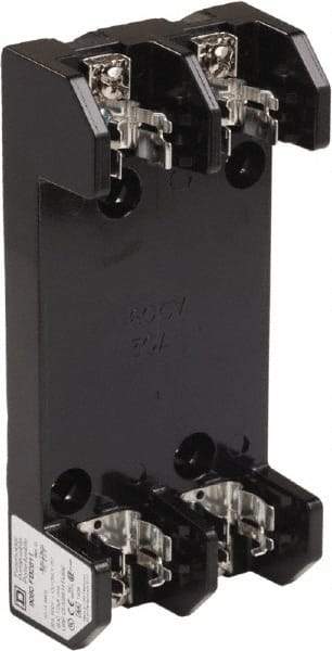 Square D - 2 Pole, 600 Volt, 30 Amp, Surface Mount Fuse Holder - Compatible with H Class Fuse - USA Tool & Supply