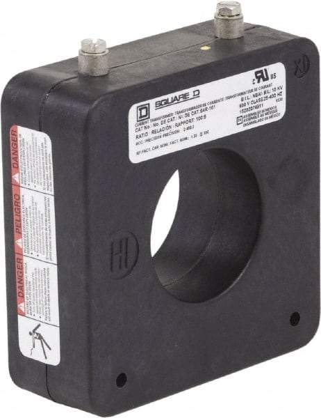 Square D - 100 Amp AC Input, 5 Amp AC Output, Panel Meter Donut Current Transformer - Screw Terminal - USA Tool & Supply