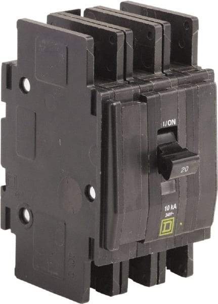 Square D - 20 Amp, 240 VAC, 3 Pole, Panel Mount Miniature Circuit Breaker - USA Tool & Supply
