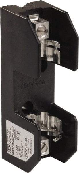 Square D - 1 Pole, 250 Volt, 60 Amp, Surface Mount Fuse Holder - Compatible with R Class Fuse - USA Tool & Supply
