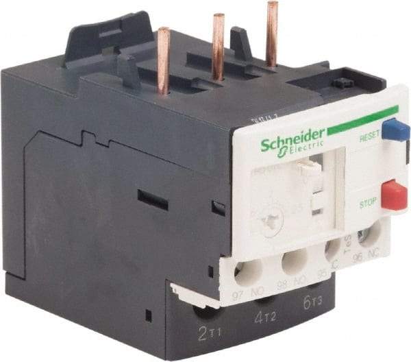 Schneider Electric - 3 Pole, NEMA Size 00-1, 1.6 to 2.5 Amp, 690 VAC, Thermal NEMA Overload Relay - Trip Class 20, For Use with LC1D09, LC1D12, LC1D18, LC1D25, LC1D32 and LC1D38 - USA Tool & Supply