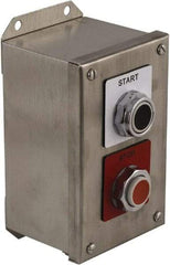 Schneider Electric - 2 Operator, Projecting Pushbutton Control Station - Start, Stop (Legend), Momentary Switch, 1NO/2NC Contact, NEMA 13, 3, 4 - USA Tool & Supply