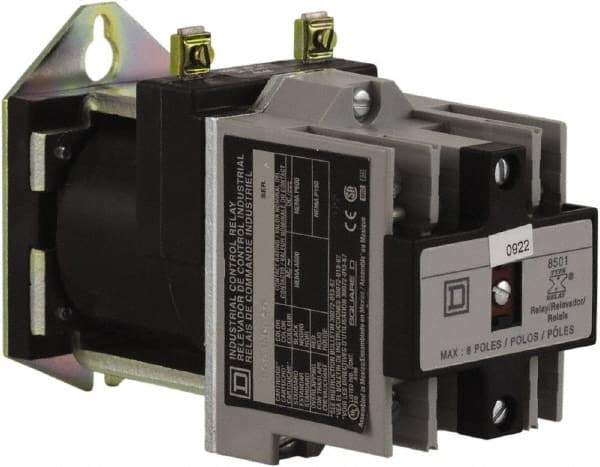 Square D - 4NO, 600 VAC Control Relay - Panel Mount - USA Tool & Supply