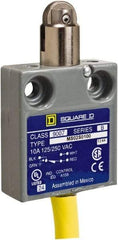 Square D - SPDT, NC/NO, 240 VAC, Prewired Terminal, Roller Plunger Actuator, General Purpose Limit Switch - 1 NEMA Rating, IP20 IPR Rating, 18 Ounce Operating Force - USA Tool & Supply