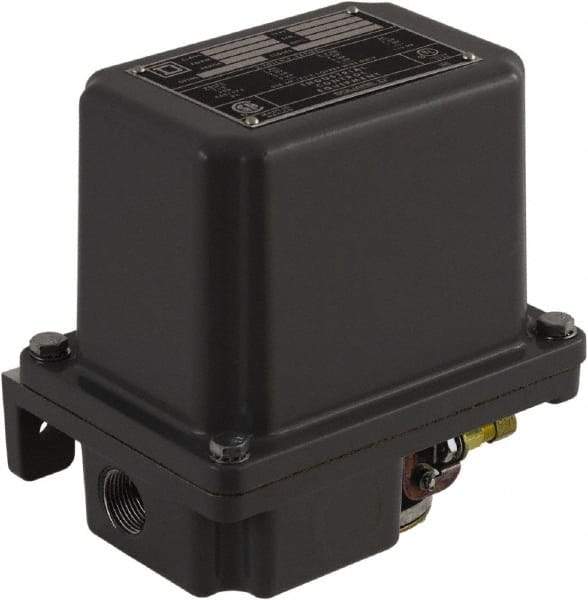 Square D - 1, 7, 9 and 3R NEMA Rated, 145 to 175 psi, Electromechanical Pressure and Level Switch - Adjustable Pressure, 575 VAC, L1-T1, L2-T2 Terminal, For Use with Square D Pumptrol - USA Tool & Supply