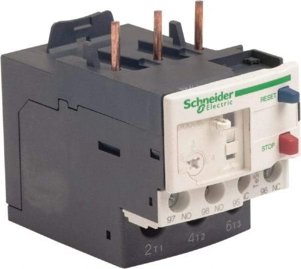 Schneider Electric - 3 Pole, NEMA Size 00-1, 2.5 to 4 Amp, 690 VAC, Thermal NEMA Overload Relay - Trip Class 20, For Use with LC1D09, LC1D12, LC1D18, LC1D25, LC1D32 and LC1D38 - USA Tool & Supply