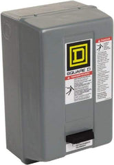 Square D - 110 Coil VAC at 50 Hz, 120 Coil VAC at 60 Hz, 27 Amp, NEMA Size 1, Nonreversible Enclosed Enclosure NEMA Motor Starter - 10 hp at 1 Phase, 1 Enclosure Rating - USA Tool & Supply