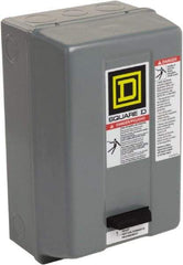 Square D - 110 Coil VAC at 50 Hz, 120 Coil VAC at 60 Hz, 9 Amp, Nonreversible Enclosed Enclosure NEMA Motor Starter - 1 hp at 1 Phase, 1 Enclosure Rating - USA Tool & Supply