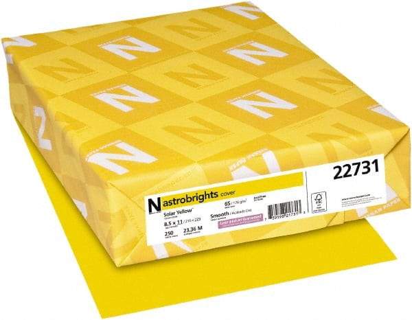 Neenah Paper - 8-1/2" x 11" Solar Yellow Colored Copy Paper - Use with Inkjet Printers, Laser Printers, Copiers - USA Tool & Supply