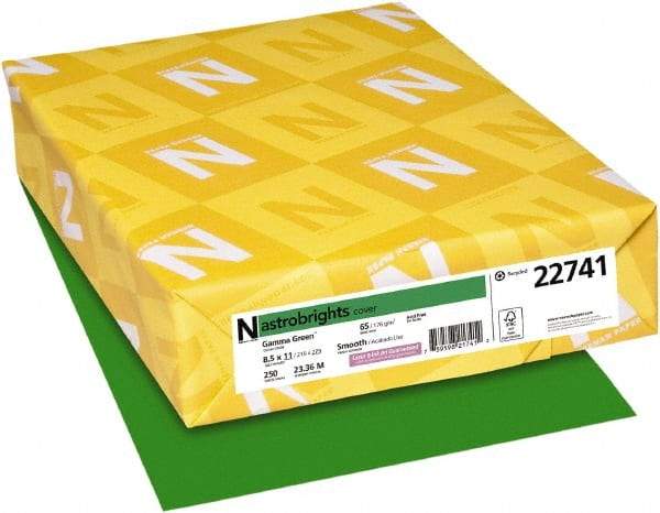 Neenah Paper - 8-1/2" x 11" Gamma Green Colored Copy Paper - Use with Inkjet Printers, Laser Printers, Copiers - USA Tool & Supply