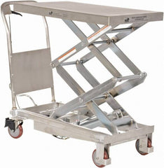 Vestil - 800 Lb Capacity Manual Scissor Elevating Cart - 15-1/2" to 50-3/4" Lift Height, 35-1/2" Platform Length x 20" Platform Width - USA Tool & Supply