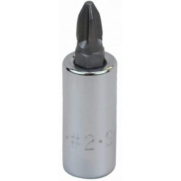 SK - Screwdriver & Drag Link Sockets - 3/8"DR #2 CHRM PHILLIPS SCRDRVR SCKT BIT - USA Tool & Supply