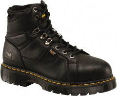 Dr. Martens - Men's Size 7 Wide Width Steel Work Boot - Black, Leather Upper, PVC Outsole, 7" High, Hot Weather, Non-Slip, Electrostatic Dissipative (ESD) - USA Tool & Supply