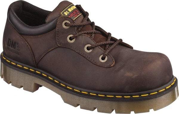 Dr. Martens - Unisex Size 7 Medium Width Steel Work Shoe - Brown, Leather Upper, PVC Outsole, 5" High, Hot Weather, Non-Slip, Electrostatic Dissipative (ESD) - USA Tool & Supply