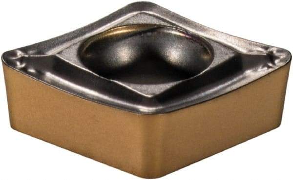 Iscar - CCMT2-2 SM Grade IC807 Carbide Turning Insert - TiN/TiAlN Finish, 80° Diamond, 1/4" Inscr Circle, 3/32" Thick, 1/32" Corner Radius - USA Tool & Supply