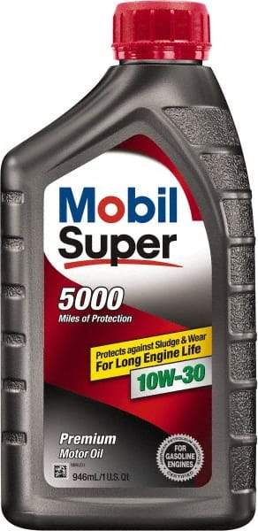 Mobil - 1 Quart Conventional Oil - Grade 10W-30 - USA Tool & Supply