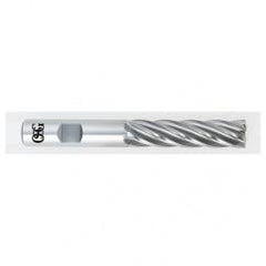 1-1/8 Dia. x 6-1/2 Overall Length 6-Flute Square End HSS-CO SE End Mill-Round Shank-Non-Center Cutting-Uncoated - USA Tool & Supply