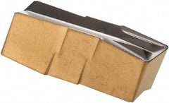 Iscar - 400E040GIF Grade IC808, 3.99mm Cutting Width Carbide Grooving Insert - 13mm Max Depth of Cut, Neutral, 0.41mm Corner Radius, TiN/TiAlN Finish - USA Tool & Supply