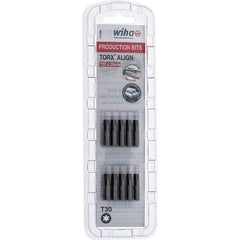 Wiha - 1/4" Drive T30 Torx Screwdriver Bit - 1" OAL, Insert Bit - USA Tool & Supply