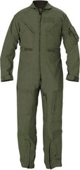 PROPPER - Size 48 Long, Green, Two Way Zipper, Flame Resistant/Retardant Flight Suit - 48" Chest, Nomex, 6 Pockets, Sewn to Mil Spec FNS/PD 96-17 (MIL-C-83141A), Adjustable Waist Belt with Hook and Loop Closure, Bi-Swing Back - USA Tool & Supply