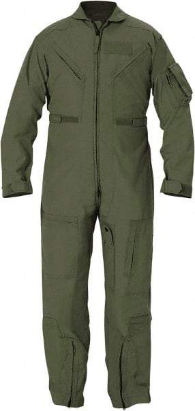 PROPPER - Size 46 Short, Green, Zipper Front, Flame Resistant Coveralls - Nomex, Open Wrists and Ankles, 6 Pockets - USA Tool & Supply