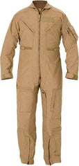 PROPPER - Size 42 Long, Tan, Two Way Zipper, Flame Resistant/Retardant Flight Suit - 42" Chest, Nomex, 6 Pockets, Sewn to Mil Spec FNS/PD 96-17 (MIL-C-83141A), Adjustable Waist Belt with Hook and Loop Closure, Bi-Swing Back - USA Tool & Supply