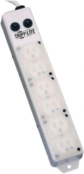 Tripp-Lite - 6 Outlets, 120 VAC15 Amps, 15' Cord, Power Outlet Strip - Keyhole, Tab Mount, 5-15 NEMA Configuration, 13-3/4" Strip - USA Tool & Supply
