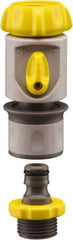 Nelson - 3/4-8 Garden Hose Coupler & Connector Set with Built-In Valve - Plastic, Female & Male Connector - USA Tool & Supply