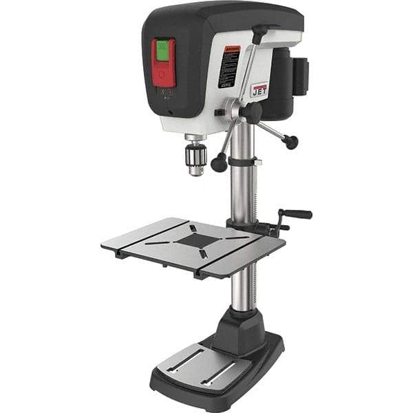 Jet - 15" Swing, Step Pulley Drill Press (Woodworking) - 16 Speed, 3/4 hp, Single Phase - USA Tool & Supply