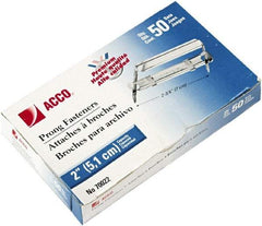 ACCO - 50 Piece Paper File Fasteners - 2-3/4" Long - USA Tool & Supply