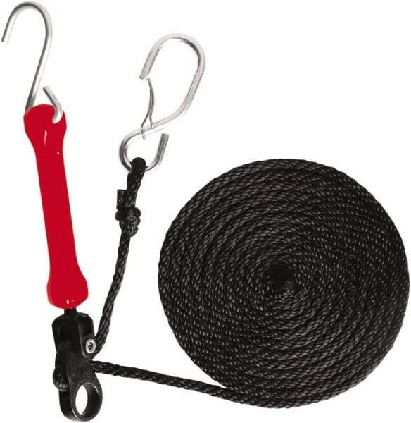 The Perfect Bungee - Light Duty Tie Down with Triangulated Galvanized S Hook - 144" OAL, Red - USA Tool & Supply