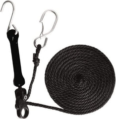The Perfect Bungee - Light Duty Tie Down with Triangulated Galvanized S Hook - 144" OAL, Black - USA Tool & Supply