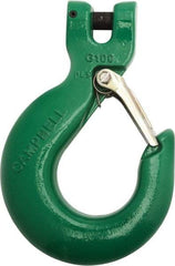 Campbell - 9/32 & 5/16" Chain Diam, 100 Chain Grade Clevis Hook - 5,700 Lb Capacity, 23/64" ID, 23/64" Pin Diam, 1-11/64" Hook Throat - USA Tool & Supply