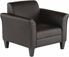 ALERA - Black Leather Guest Chair - 35" Wide x 32" High - USA Tool & Supply