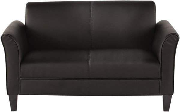 ALERA - Black Leather Guest Sofa - 55-1/2" Wide x 32" High - USA Tool & Supply