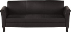 ALERA - Black Leather Guest Sofa - 77" Wide x 32" High - USA Tool & Supply