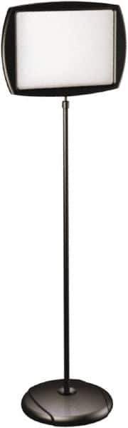 MasterVision - 19" Wide x 3-7/8" High Sign Compatiblity, Steel Floor Sign - Black, 3-15/16" Holder Height - USA Tool & Supply