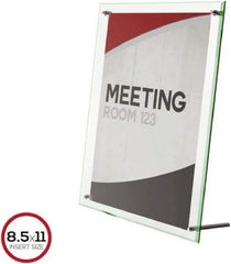 Deflect-o - 11" Wide x 8-1/2" High Sign Compatiblity, Acrylic Sign Holder - Clear, 8-1/2" Holder Height - USA Tool & Supply