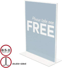 Deflect-o - 8-1/2" Wide x 11" High Sign Compatiblity, Plastic Sign Holder - Clear, 11" Holder Height - USA Tool & Supply