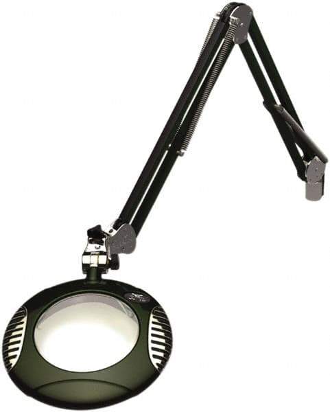 O.C. White - 43 Inch, Spring Suspension, Clamp on, LED, Racing Green, Magnifying Task Light - 8 Watt, 7.5 and 15 Volt, 2x Magnification, 6 Inch Long - USA Tool & Supply