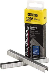 Stanley Bostitch - 0.38" Leg Length, Steel Staple Gun Staples - 80 Sheet Capacity, For Use with Stanley TR150 - USA Tool & Supply