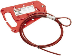 Ability One - Single Jaw, 1" Jaw Diam, 1 Padlick, Steel Lockout Hasp - Scissor Action, Red - USA Tool & Supply
