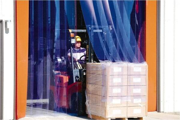 Clearway Door - 10' Door Width x 8' Door Height Flexible PVC Low Temperature Strip Door Kit - 8" Strip Width x 0.08" Strip Thickness, Clear, 50% Overlap - USA Tool & Supply